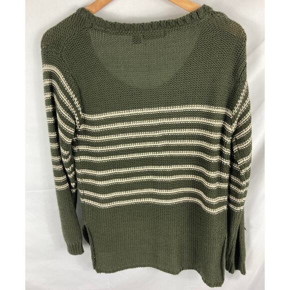 RDI Green Stripe Knit Sweater Size Large - Picture 6 of 6